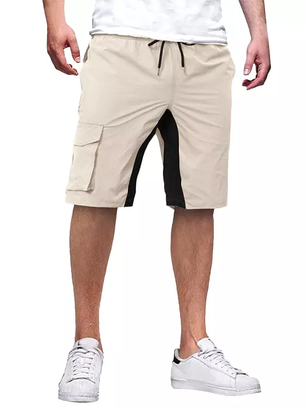 Solid Men Cargo Shorts - Drawstring Waistband - High Quality Material