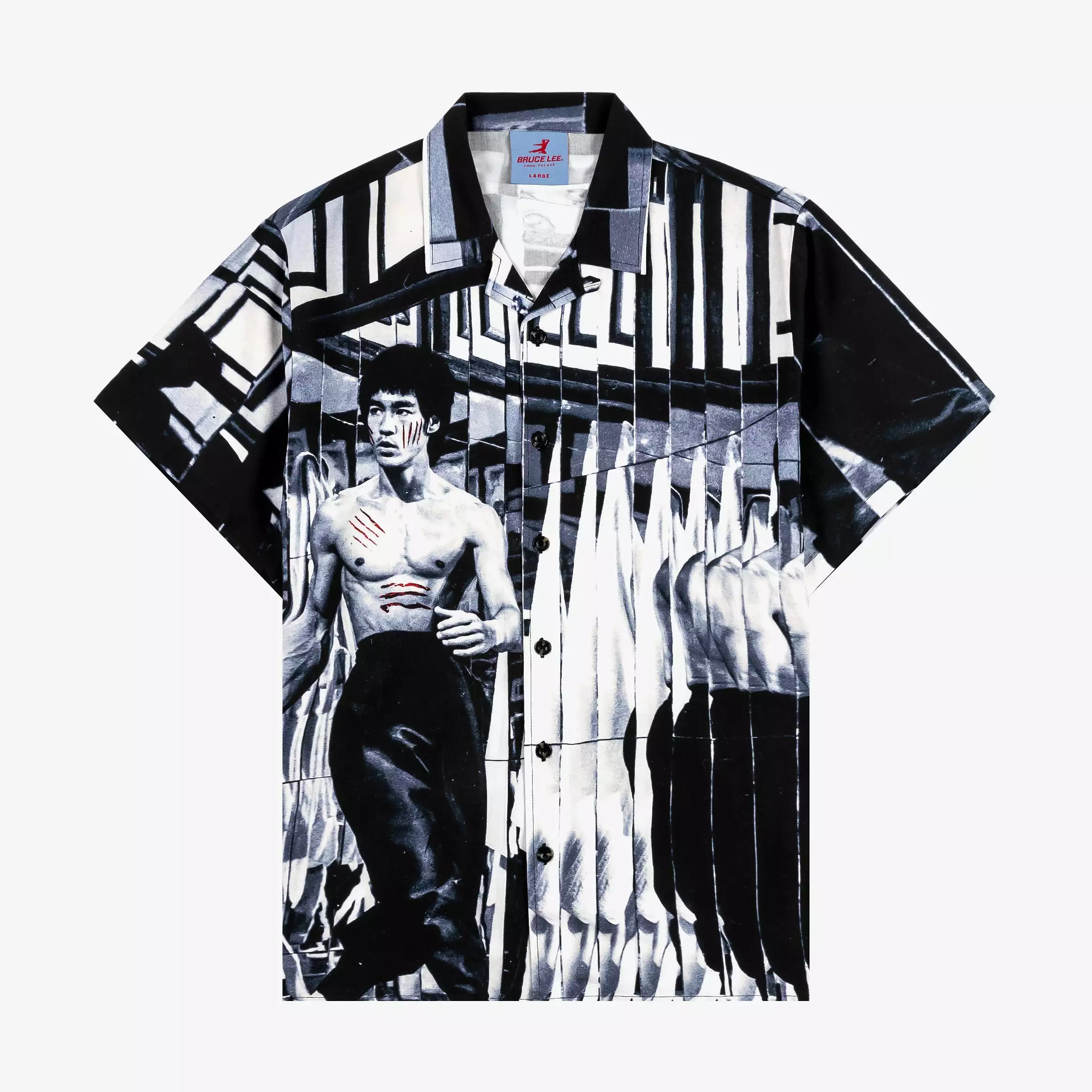 SP Bruce Lee Room Of Mirrors Men Short Sleeve Shirt Black