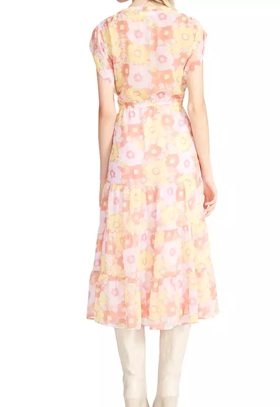 Steve Madden Pink Multi Leigh Midi Dress