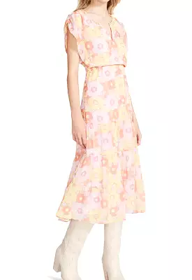 Steve Madden Pink Multi Leigh Midi Dress