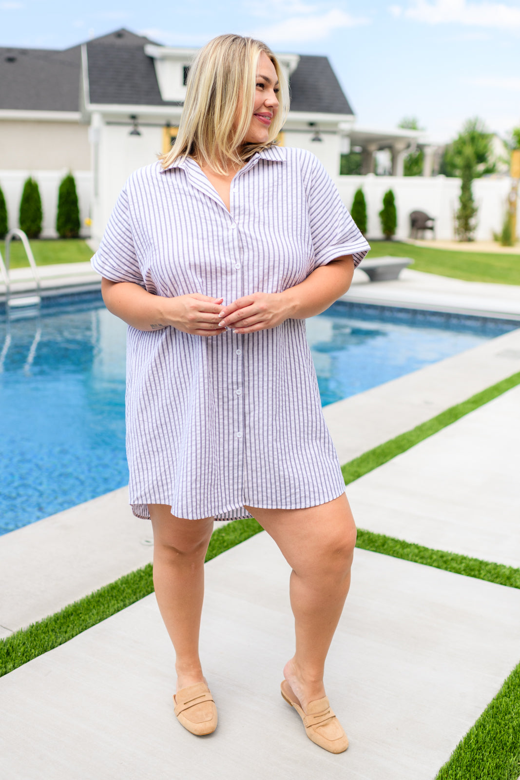 Striped Shirt Dress