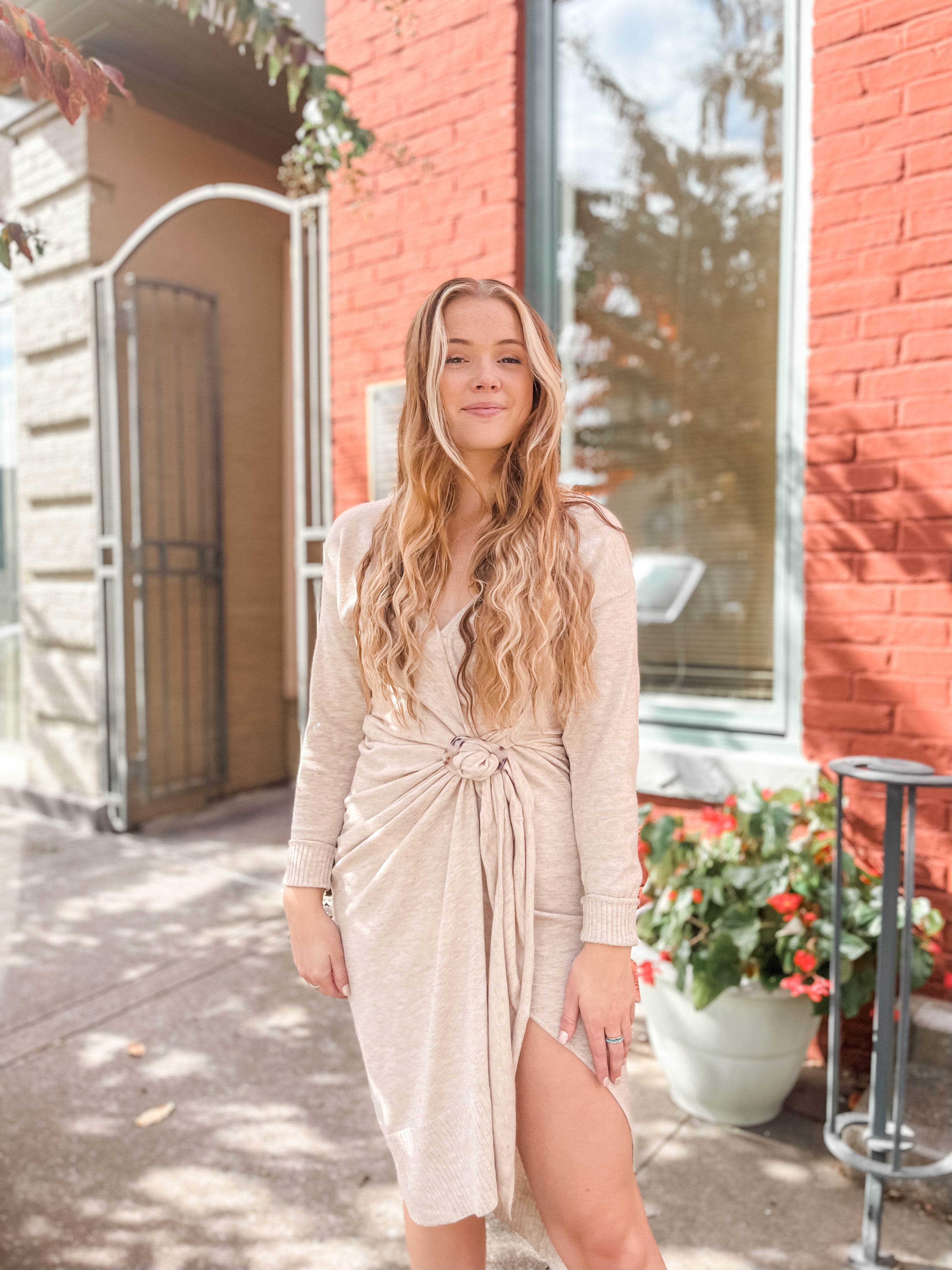 Sunset Sweater Dress with Buckle