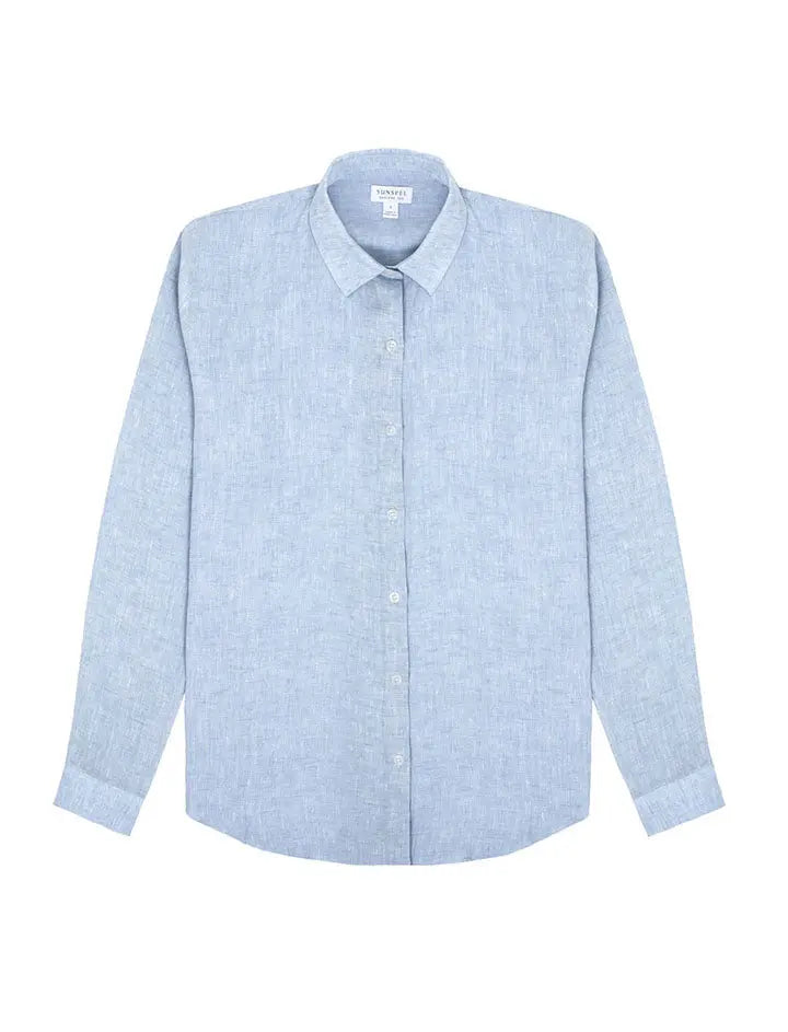 Sunspel Blue Mist Linen Shirt