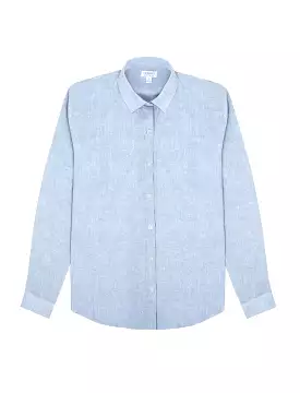 Sunspel Blue Mist Linen Shirt