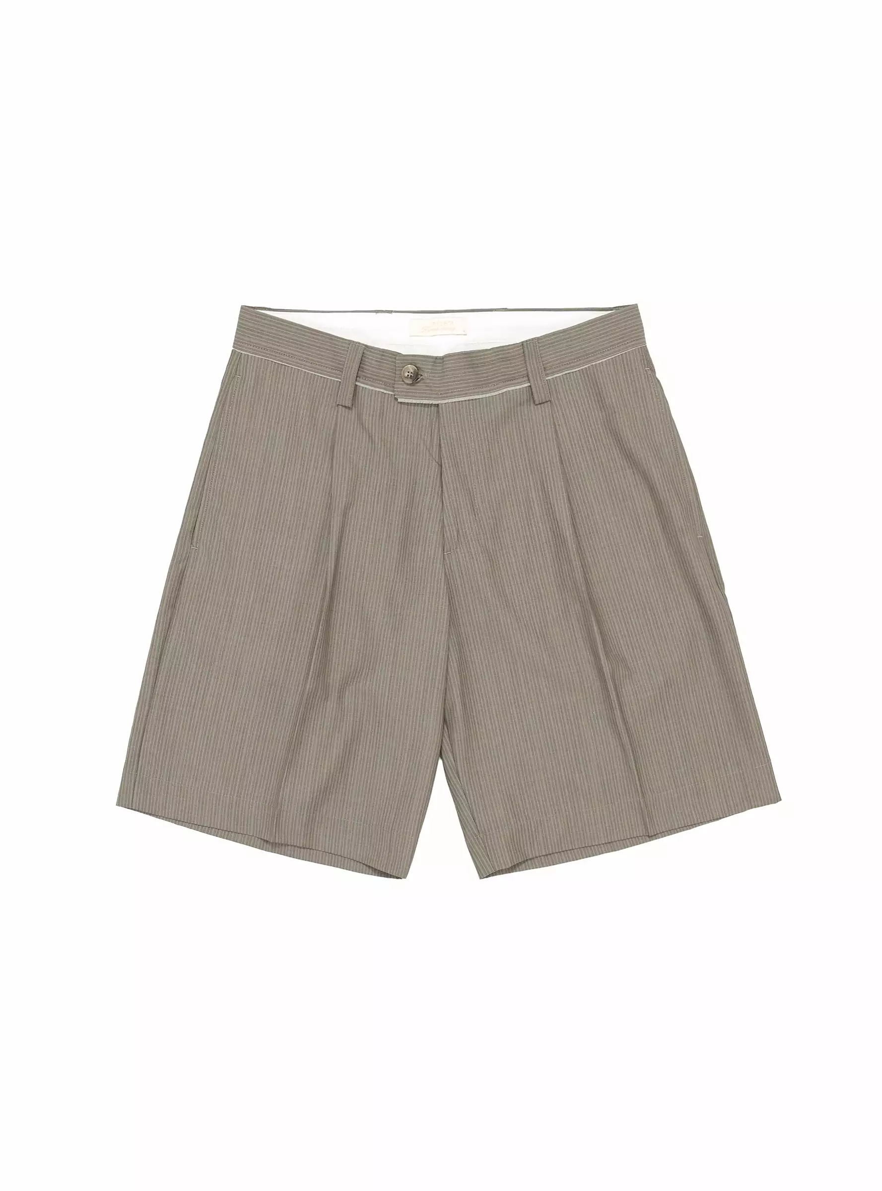 Taupe Grey Stripe Classic Shorts