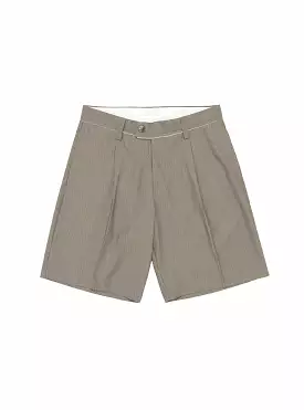 Taupe Grey Stripe Classic Shorts