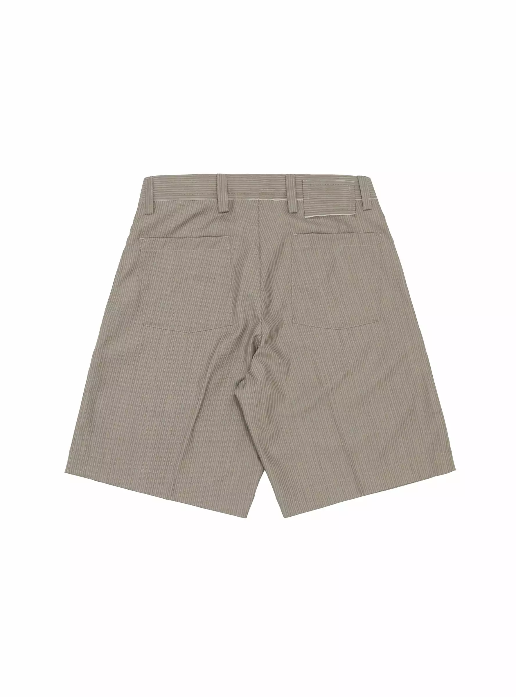 Taupe Grey Stripe Classic Shorts