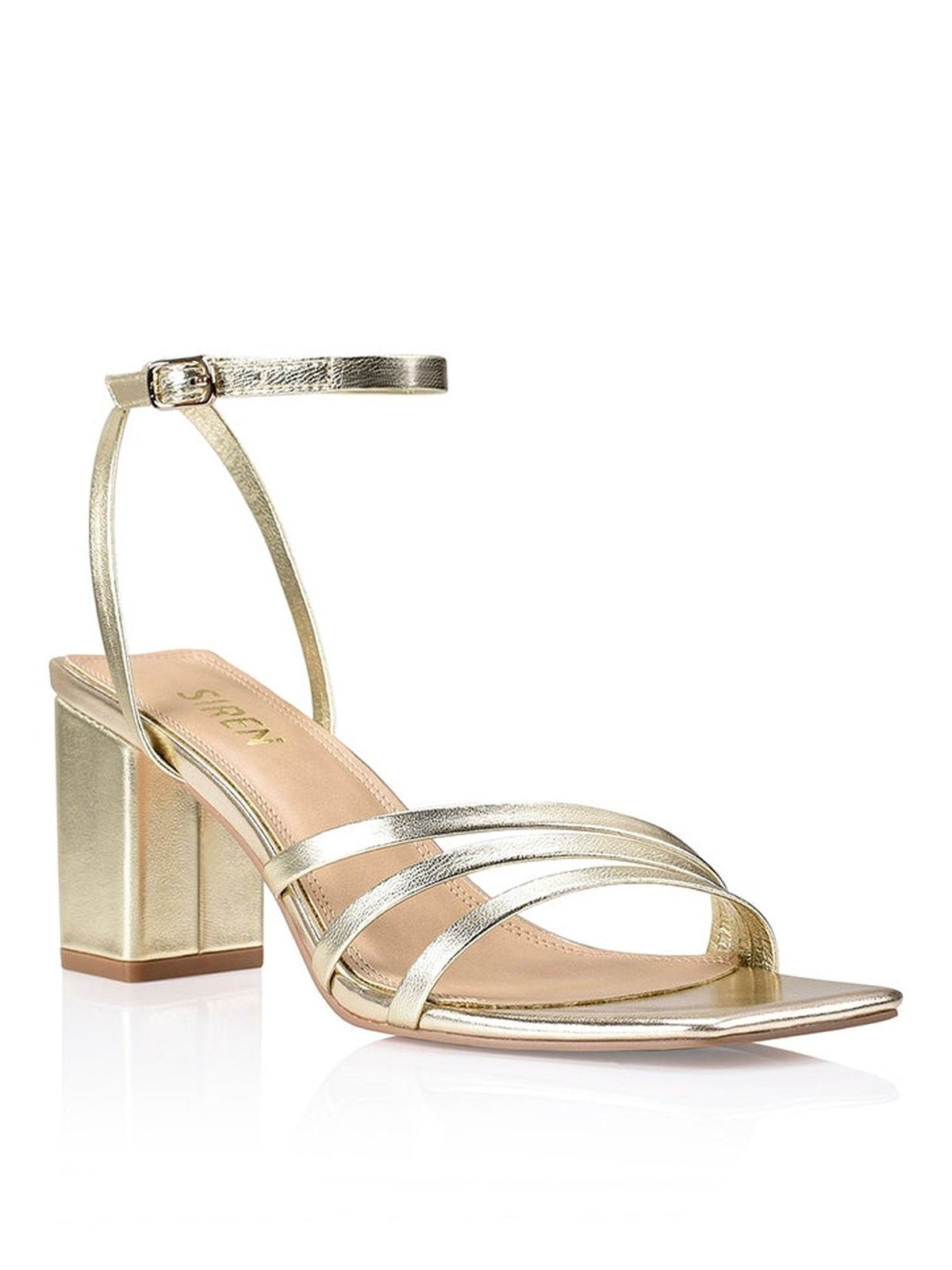 Tessie Metallic Sandals - Soft Gold Block Heel