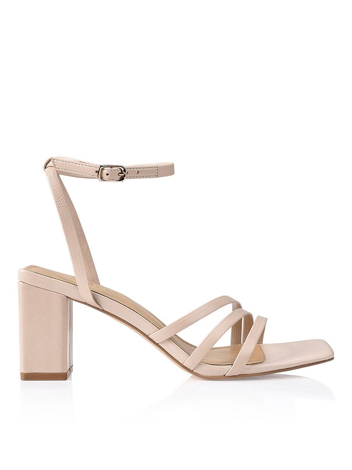 Tessie Nude Leather Block Heels