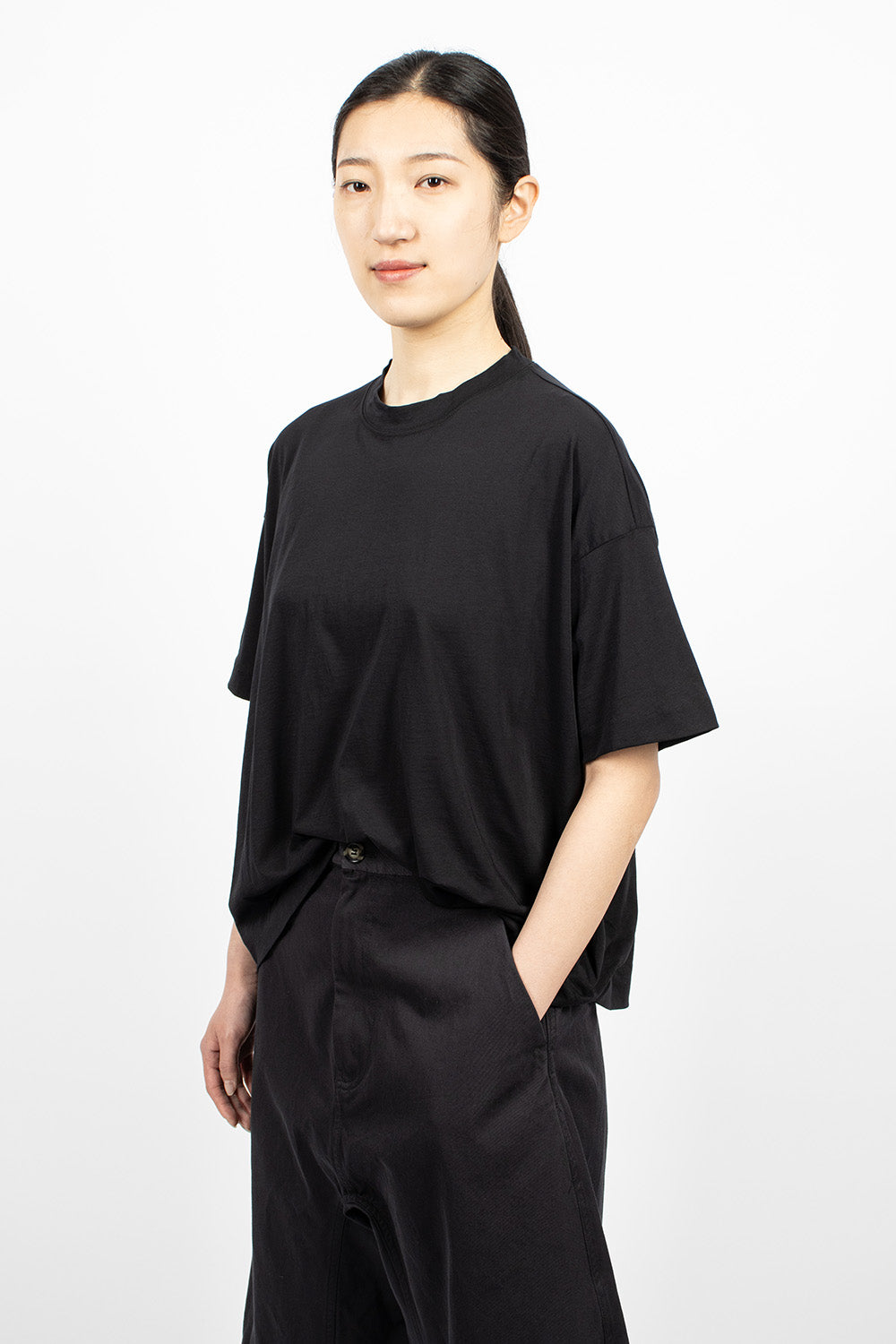 Tilly Black Oversized Knit T-Shirt