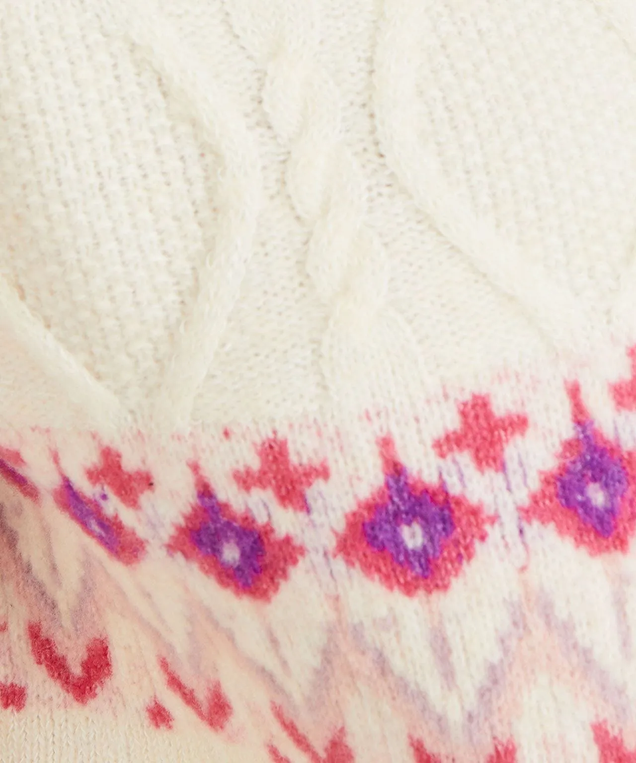 Warm Fairisle Patterned Cardigan Sweater