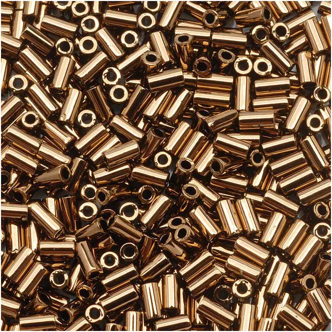 Toho Bugle Tube Beads Size #1 / 2x3mm Bronze 8 Grams