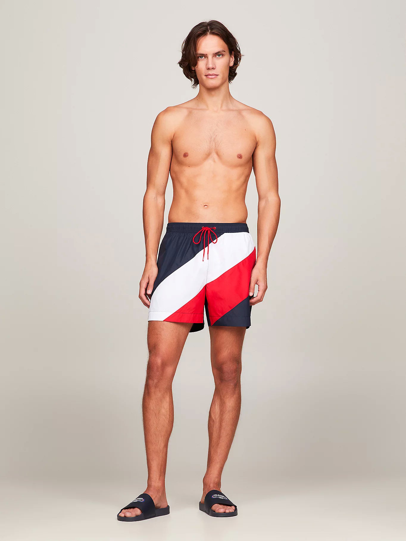 Tommy Hilfiger Men's Swim Shorts with Diagonal Stripes