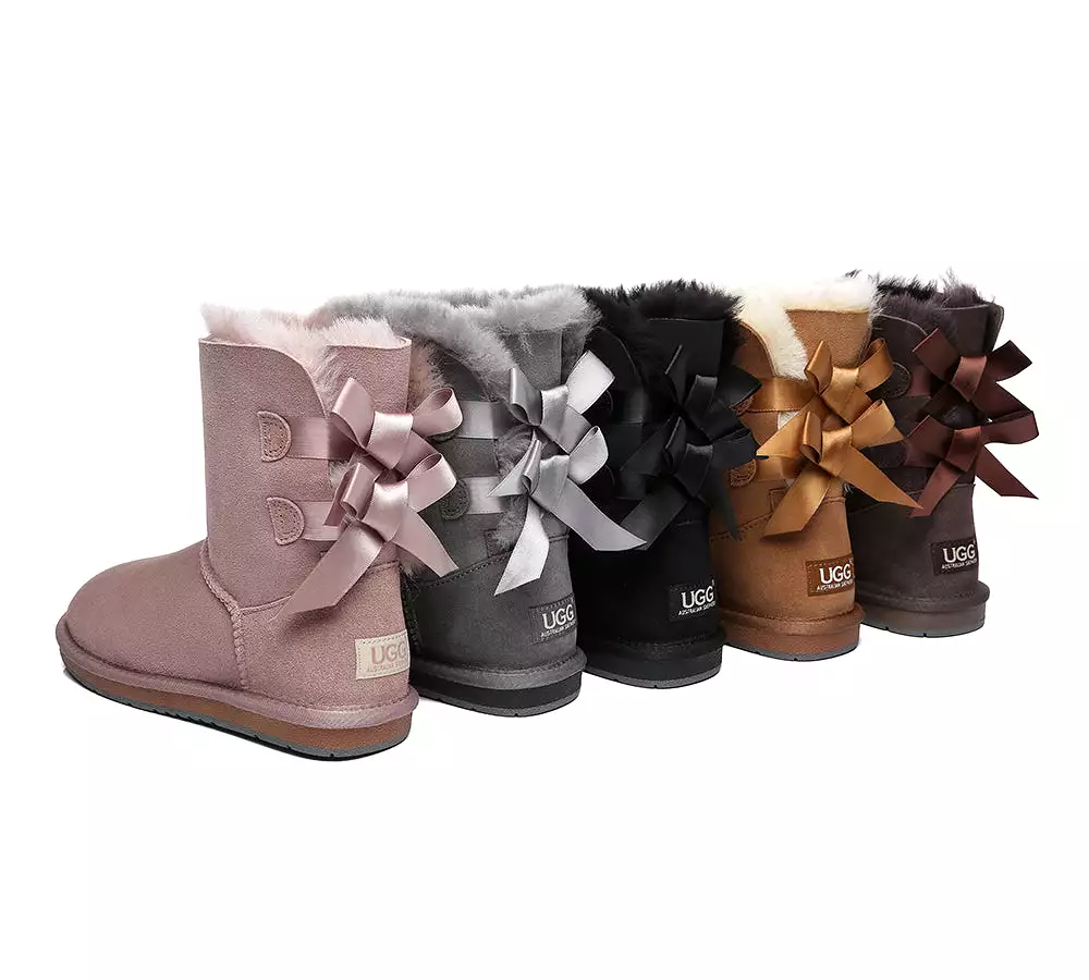 UGG Australian Shepherd Short Boots for Women with Double Back Bow