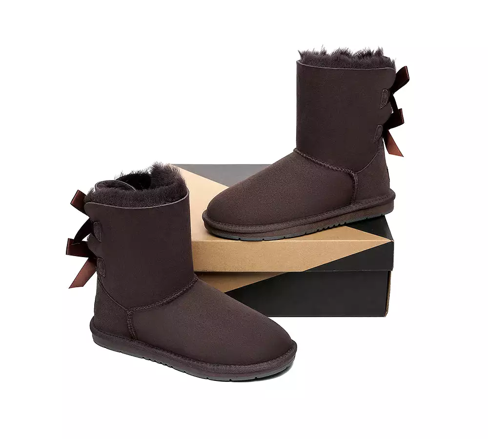 UGG Australian Shepherd Short Boots for Women with Double Back Bow