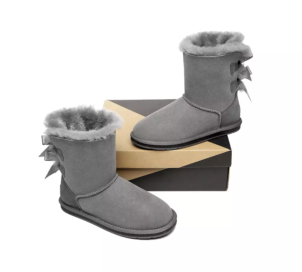 UGG Australian Shepherd Short Boots for Women with Double Back Bow