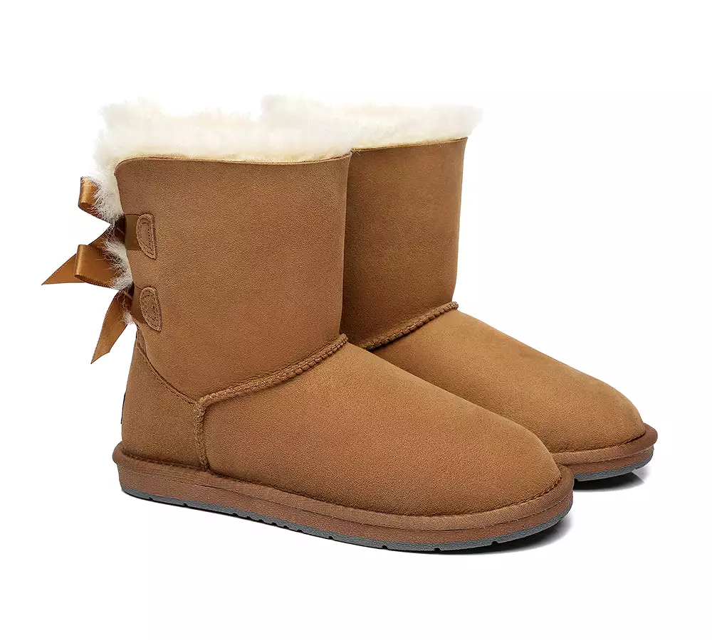 UGG Australian Shepherd Short Boots for Women with Double Back Bow