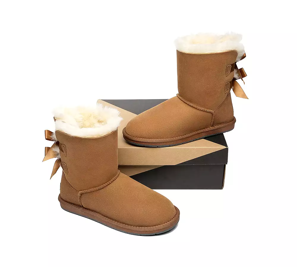 UGG Australian Shepherd Short Boots for Women with Double Back Bow