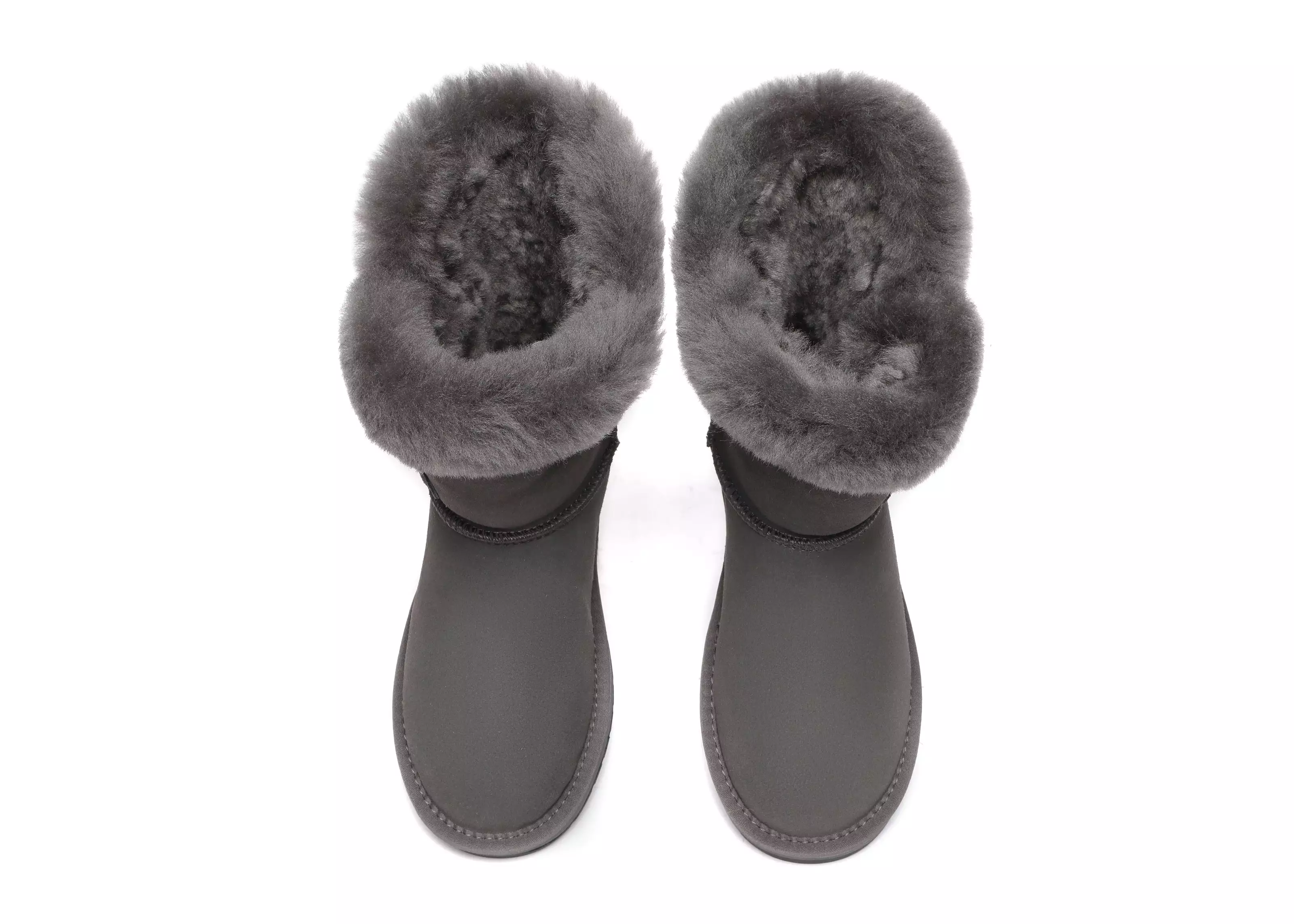 UGG Australian Shepherd Short Boots Talia, Twin Face Sheepskin, Double Horn Toggle Closure.