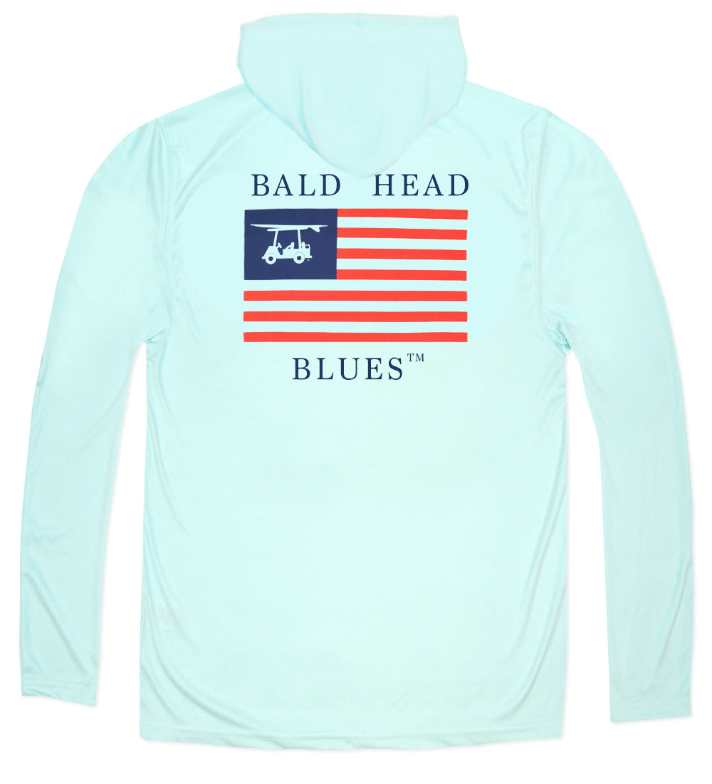 USA Flag Performance Hoodie - Seagrass