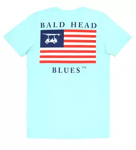 USA Flag Short Sleeve Aqua Island Tee