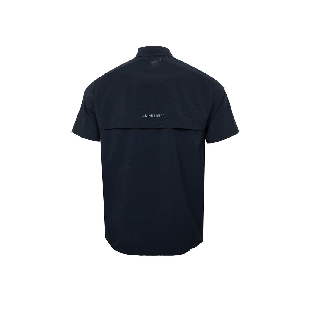 Vent Reg Fit Golf Shirt Black -> Black Golf Shirt with Vent Regular Fit