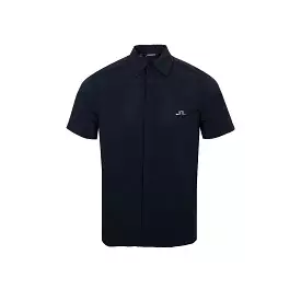 Vent Reg Fit Golf Shirt Black -> Black Golf Shirt with Vent Regular Fit