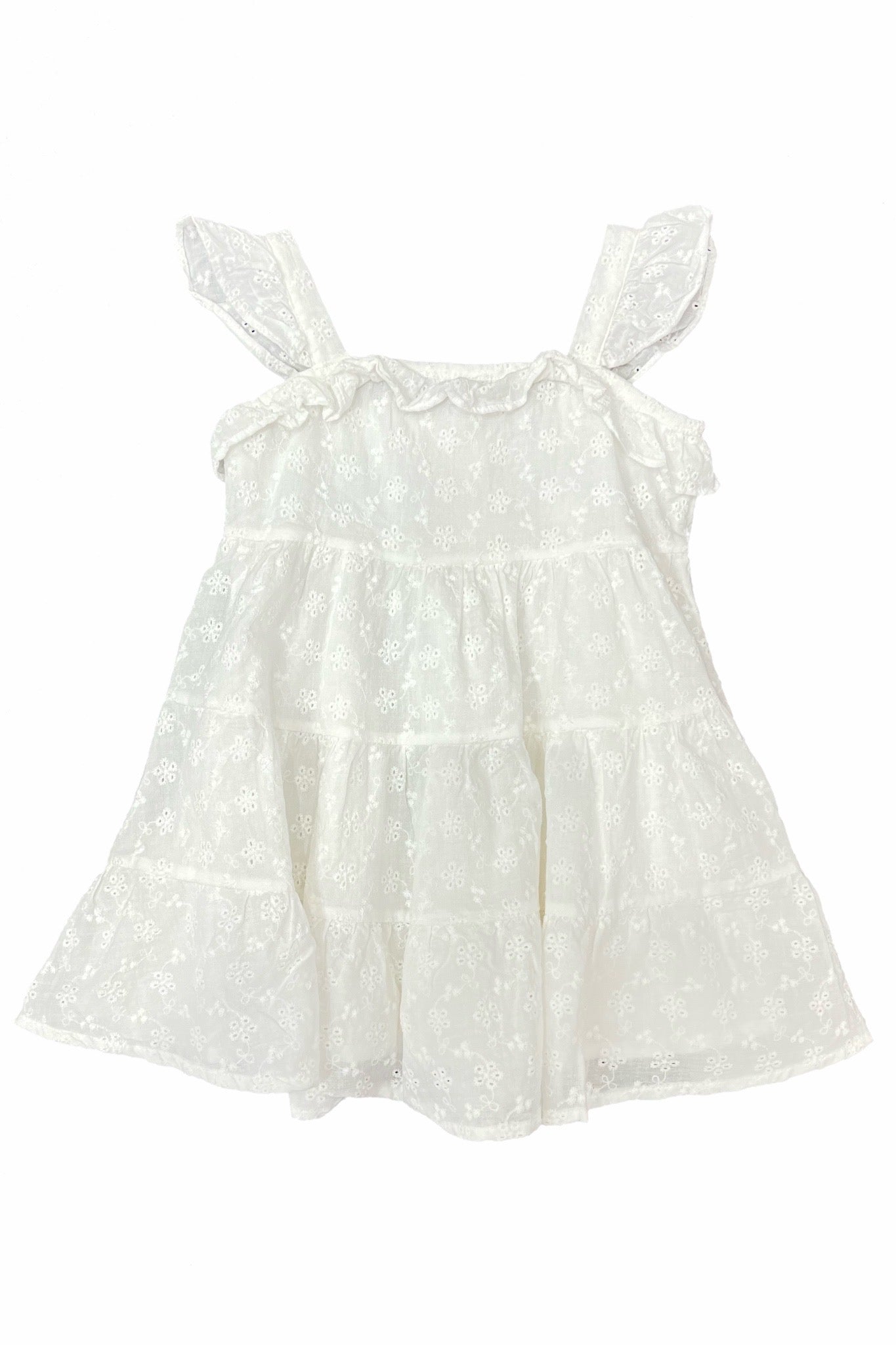 White Eyelet Ruffle Sundress