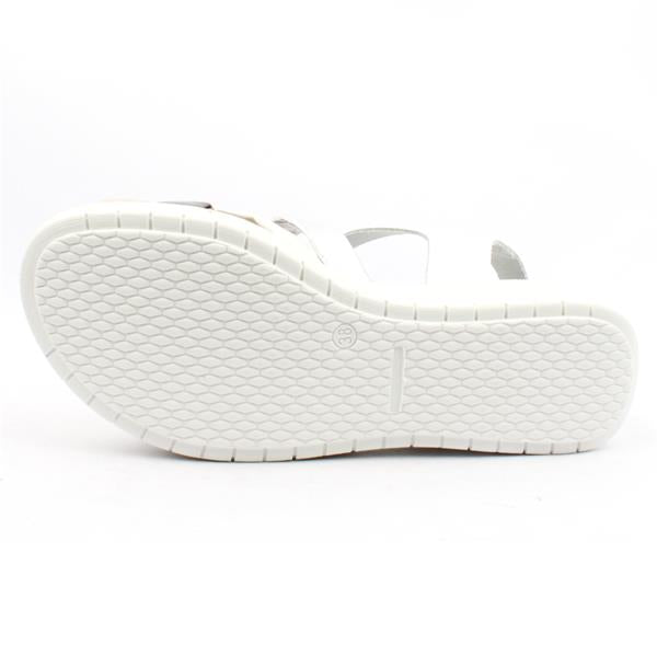 White Leather Wedge Sandal by Pitillos