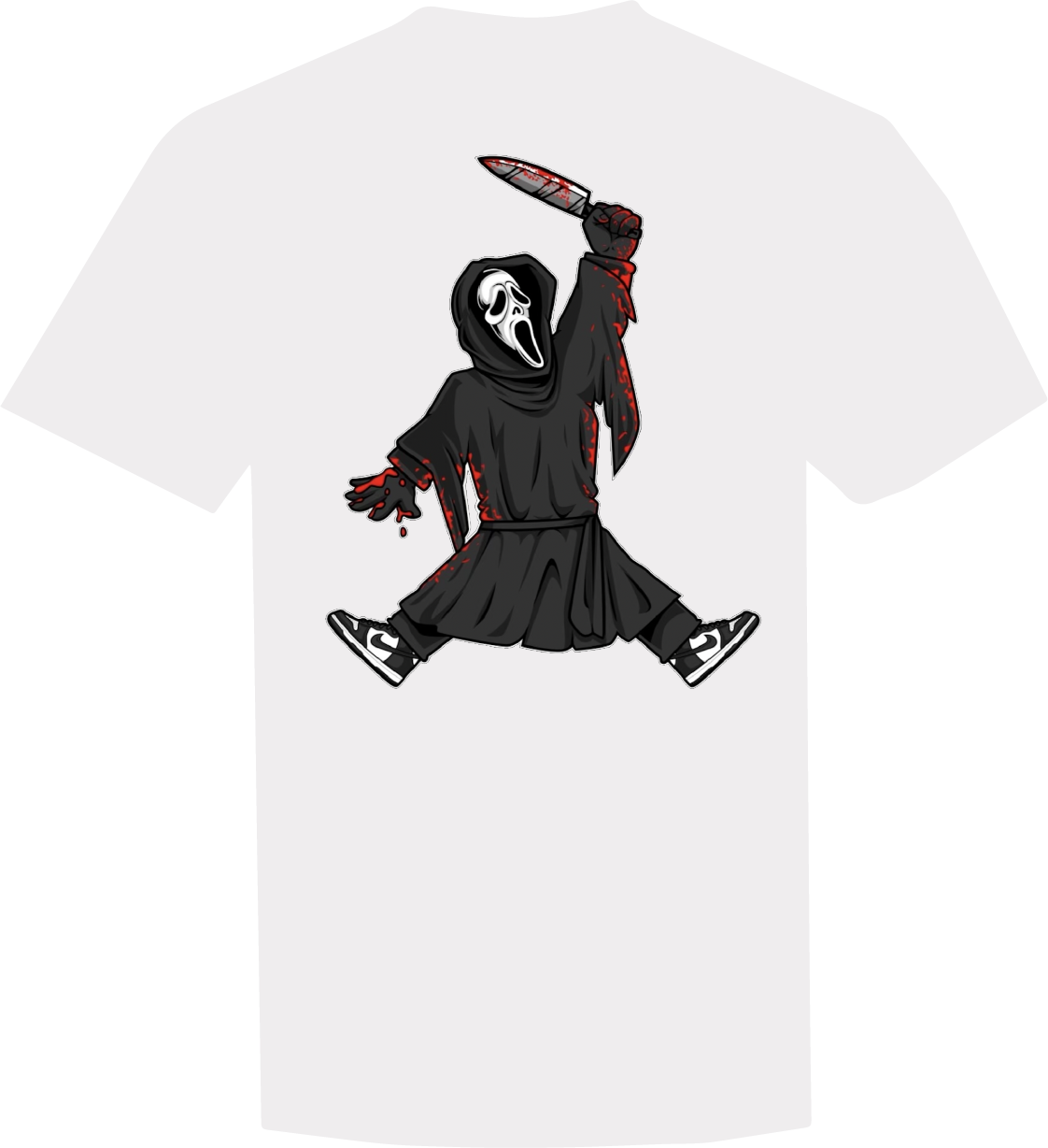 White Tee with Screaming Design