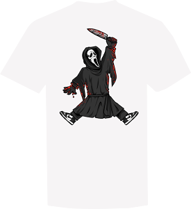 White Tee with Screaming Design