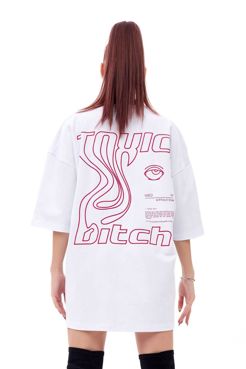 White toxic bitch t-shirts