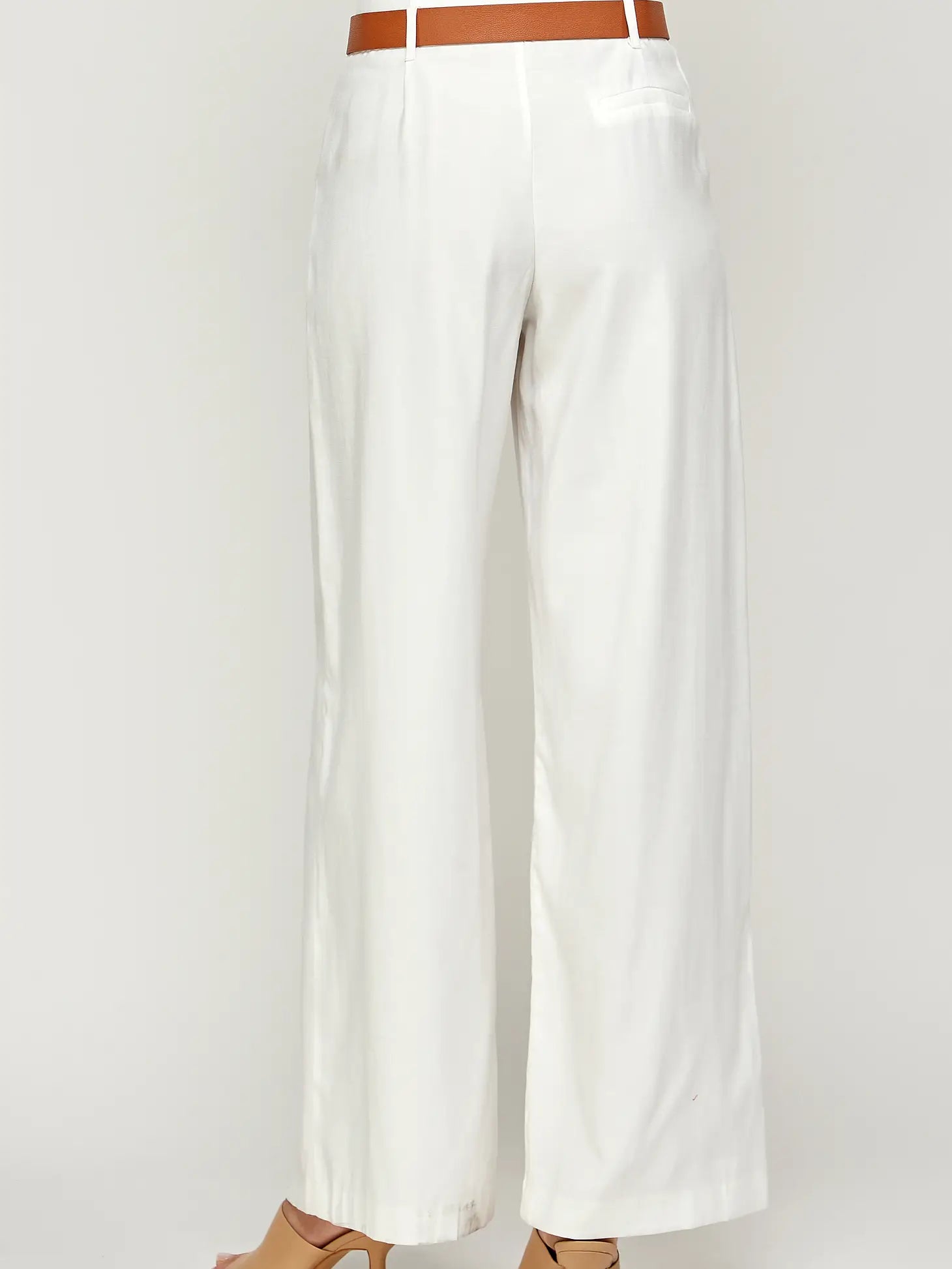 White wide leg trousers for office attire