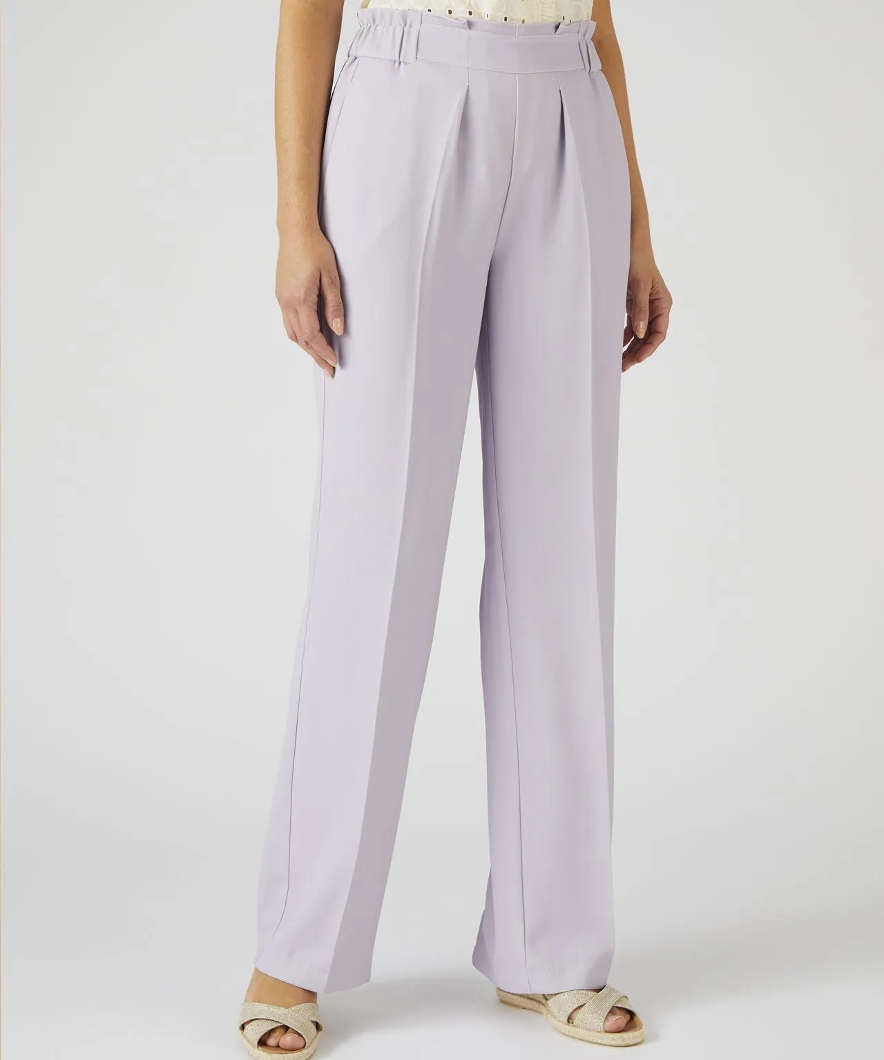 Pull-on Wide-leg Trousers