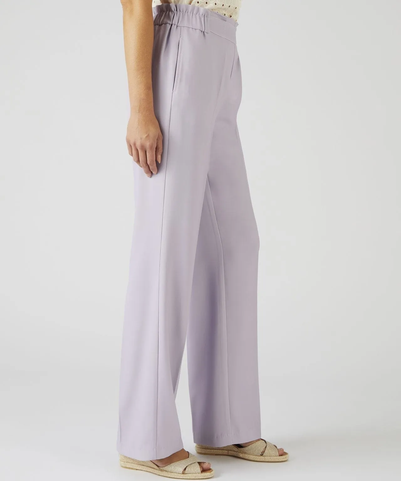 Pull-on Wide-leg Trousers