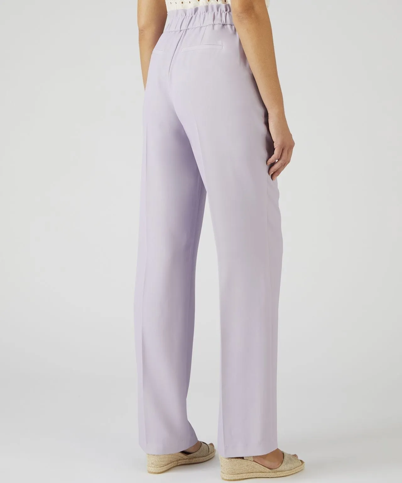 Pull-on Wide-leg Trousers