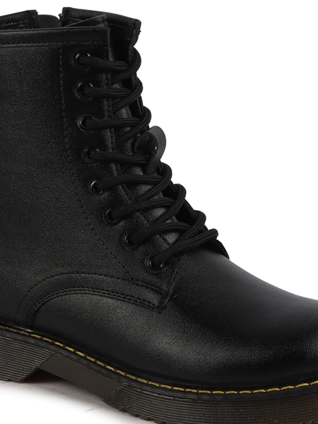 Women's Black Classic High Ankle 8-Eye Lace-Up Boots - Perfect for Traveling and Trekking