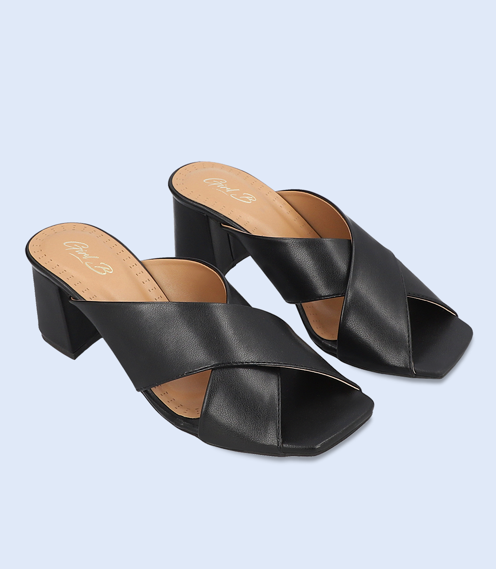 Women's Black Slipper Heels BW7750