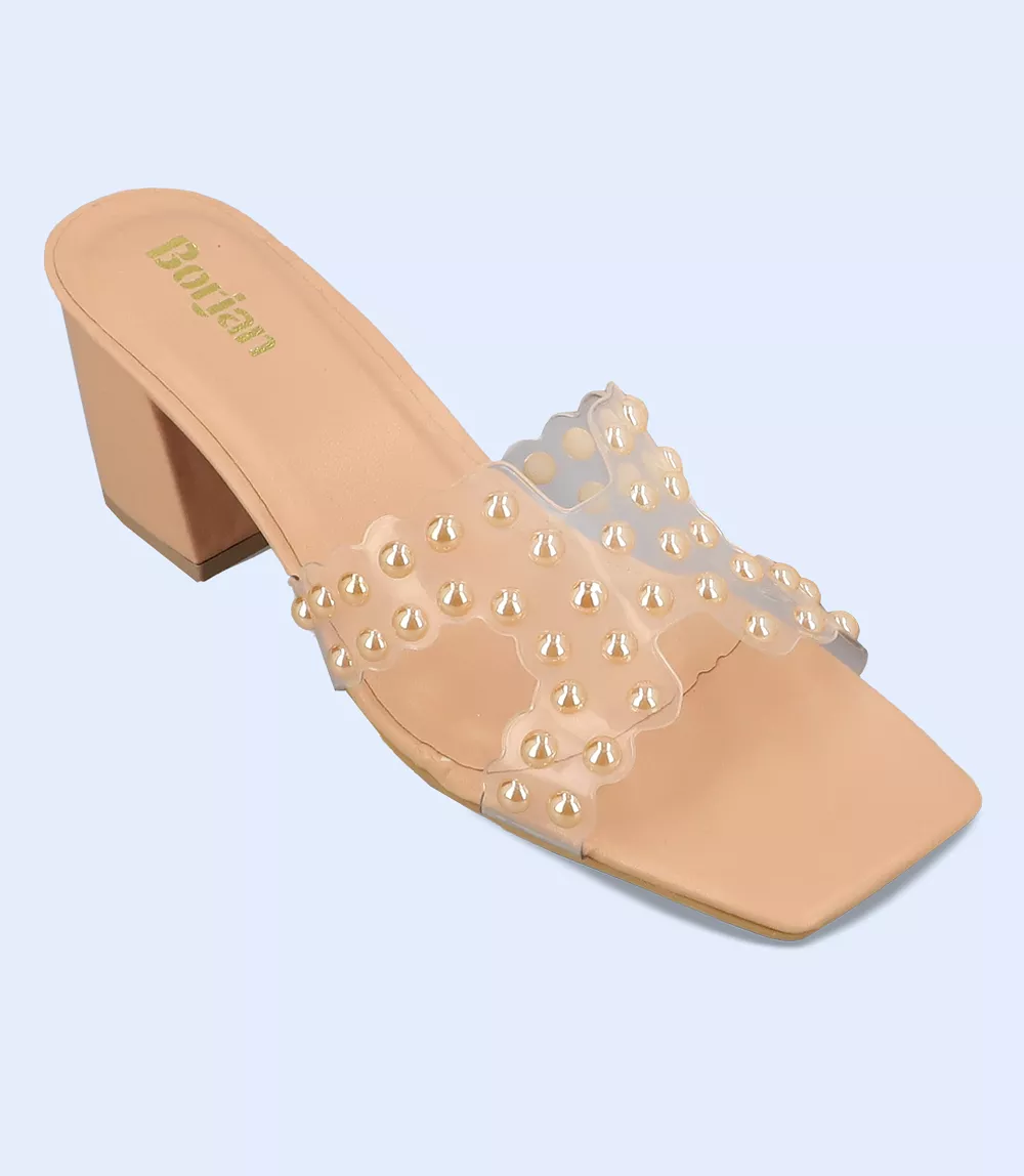 Women's Formal Slipper Heel - BW9289 Nude