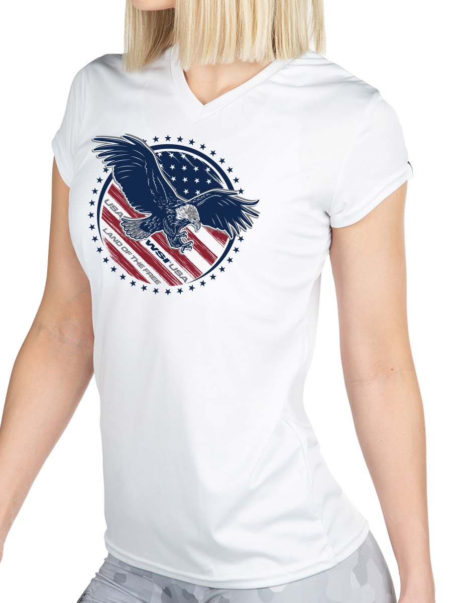 Women's Land of the Free Microtech T-shirts for Sale | Made in USA | WSI 704WLSSWL