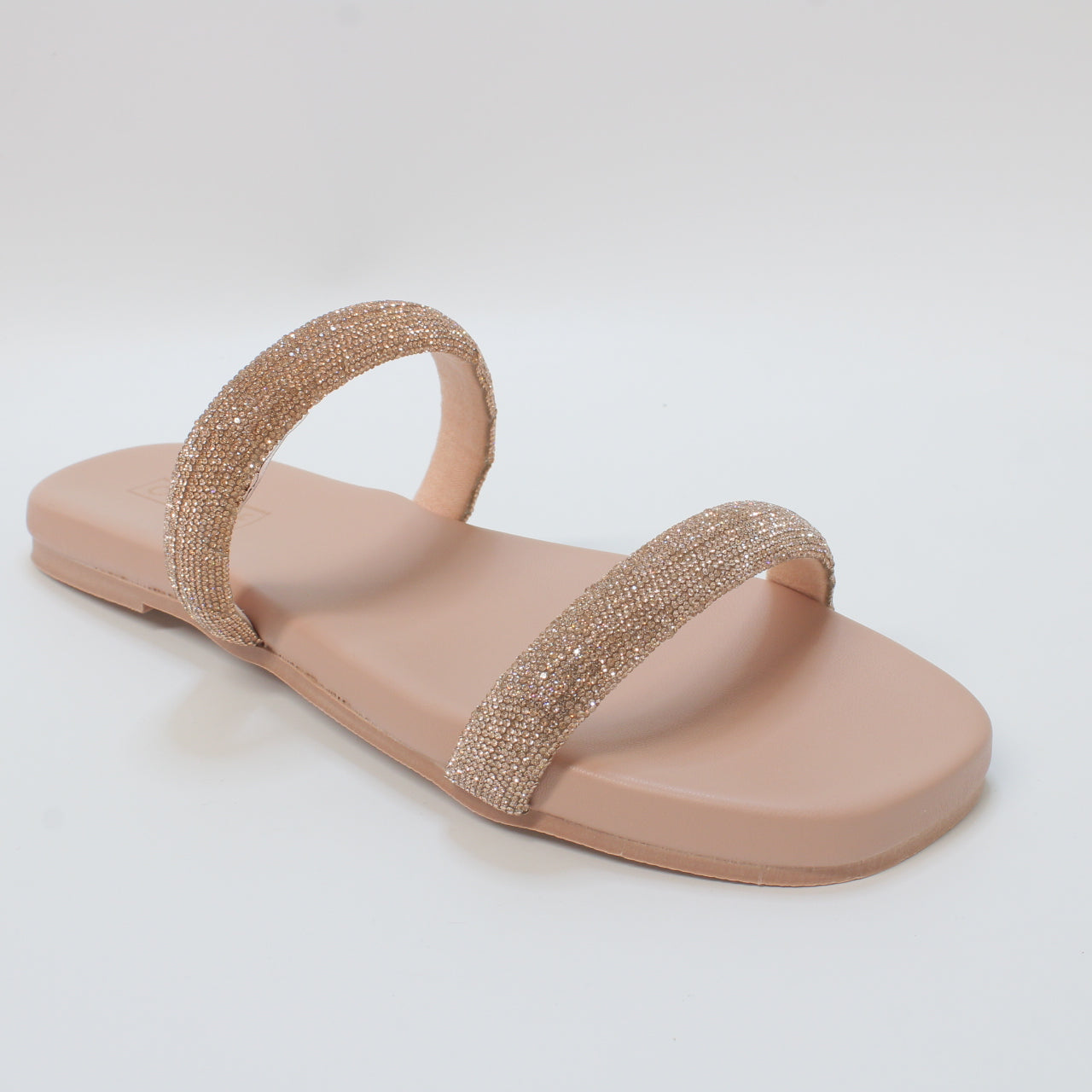 Womens Nude Embellished Strap Sandals