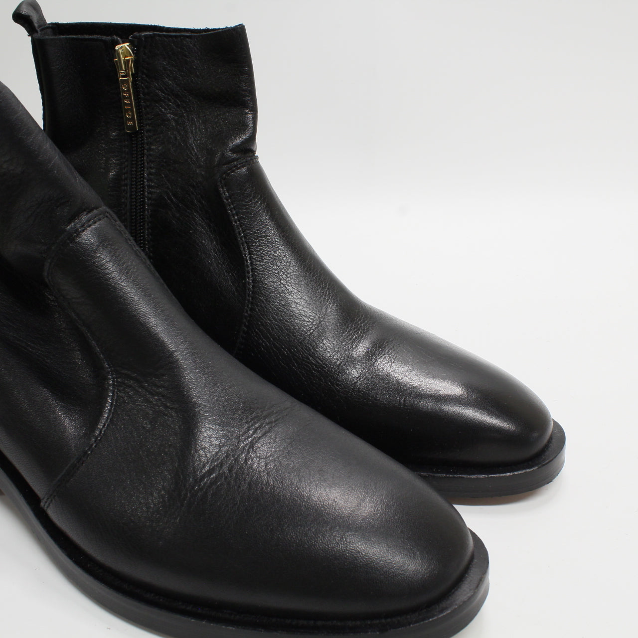 Womens Office Alessia Black Leather Ankle Boots UK Size 6