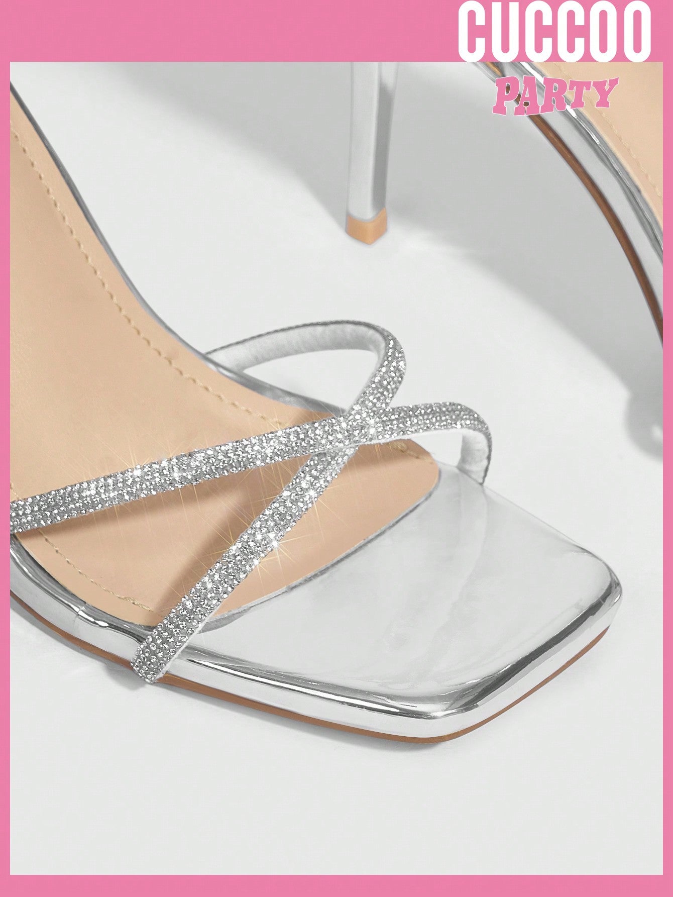 Women's Rhinestone Butterfly Sandals - Square Toe, Ankle Strap, High Heels - Perfect for Spring and Summer Prom