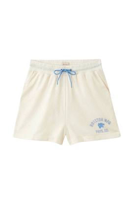 women's short brixton physique ed mesh in off white