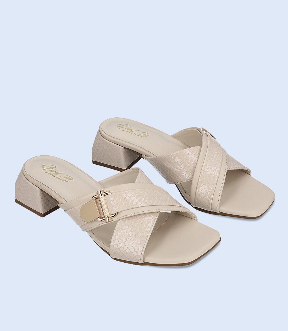 Women's Slipper Heels - Ivory (Style: BW7327-IVORY)