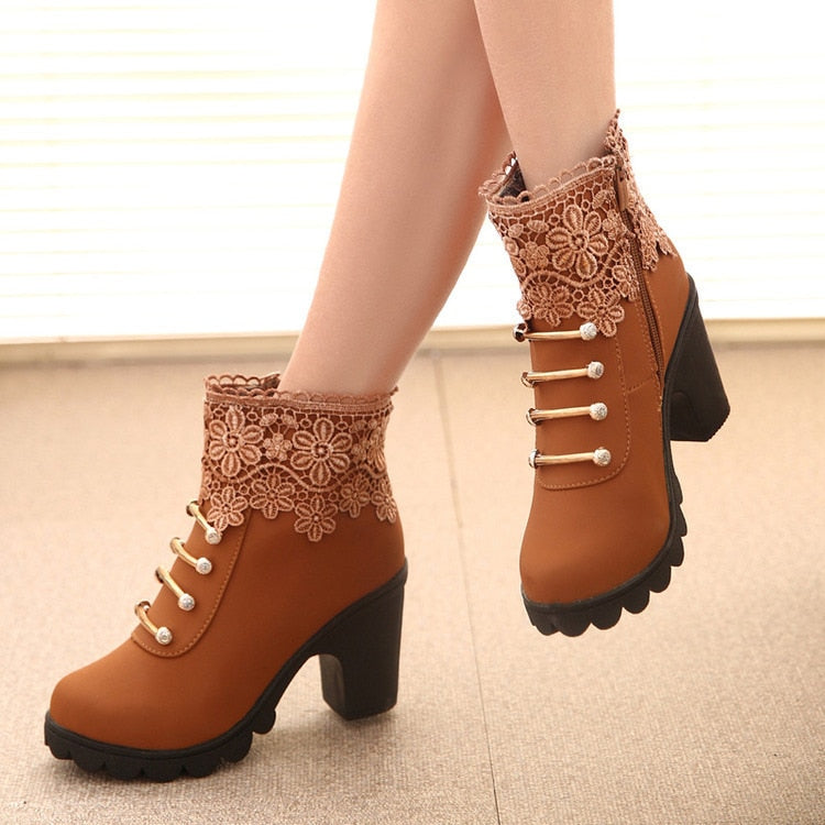 Womens Thick Heel Ankle Boots for Autumn Fashion | AshoreShop