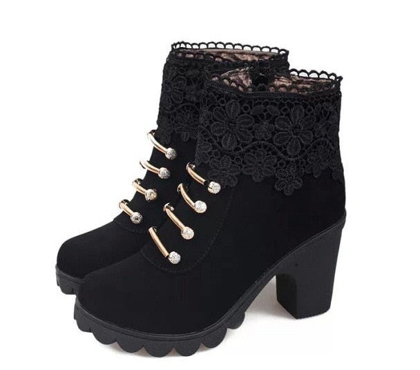 Womens Thick Heel Ankle Boots for Autumn Fashion | AshoreShop