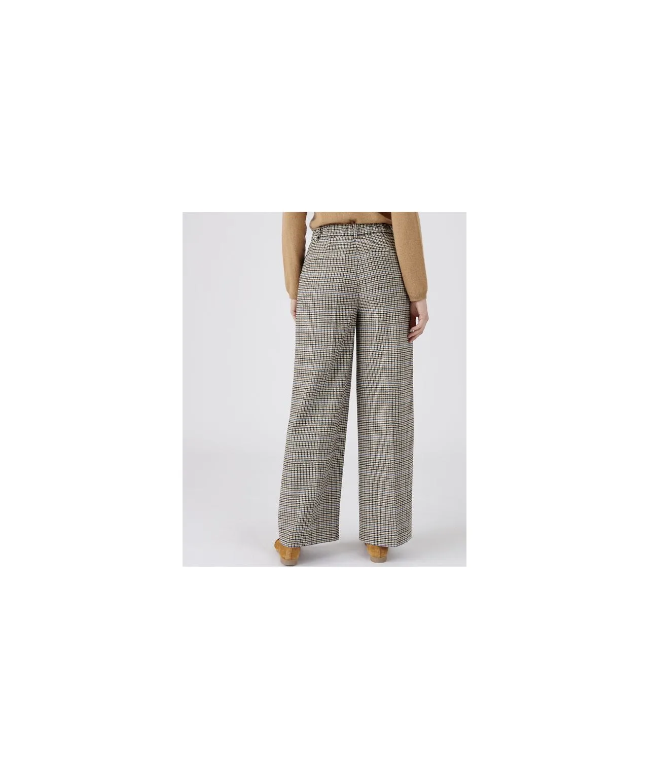 Wool Blend Check Pants