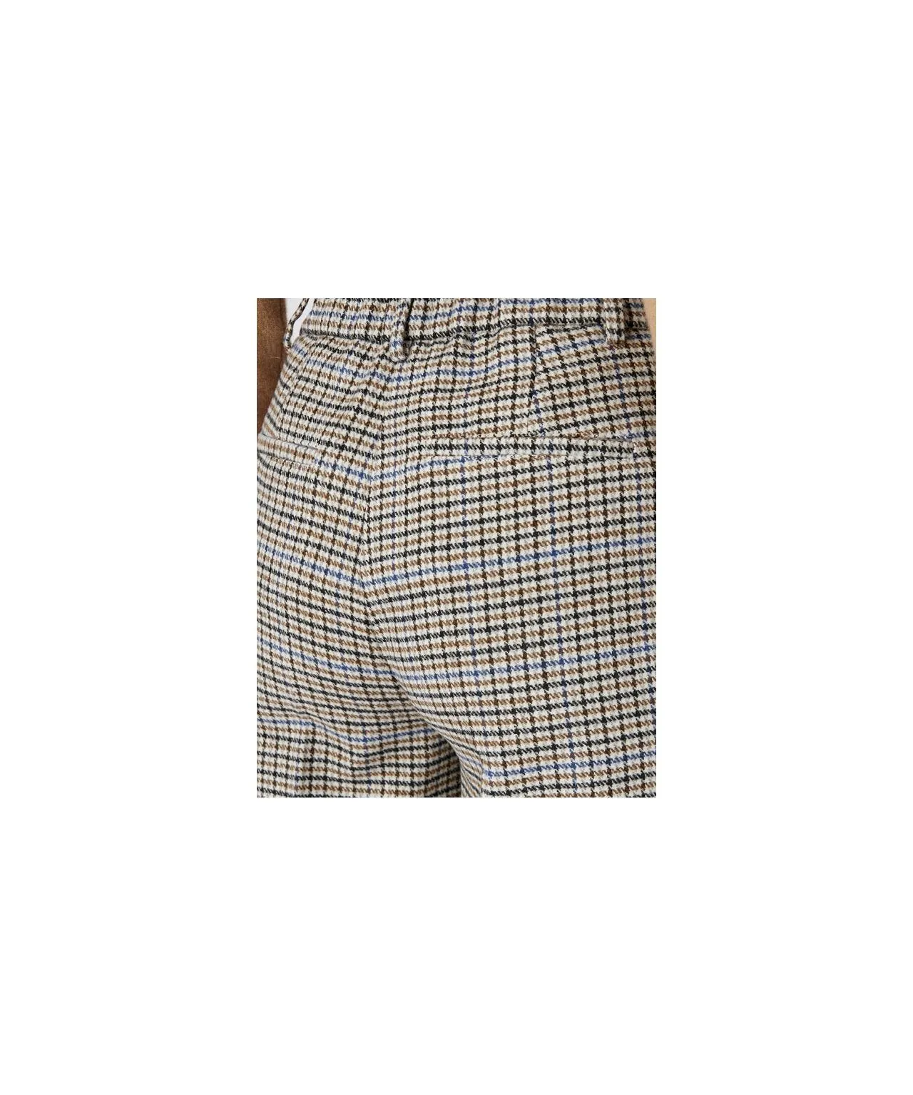 Wool Blend Check Pants