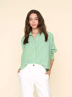 XIRENA Matcha Stripe Riley Shirt - Buy Now